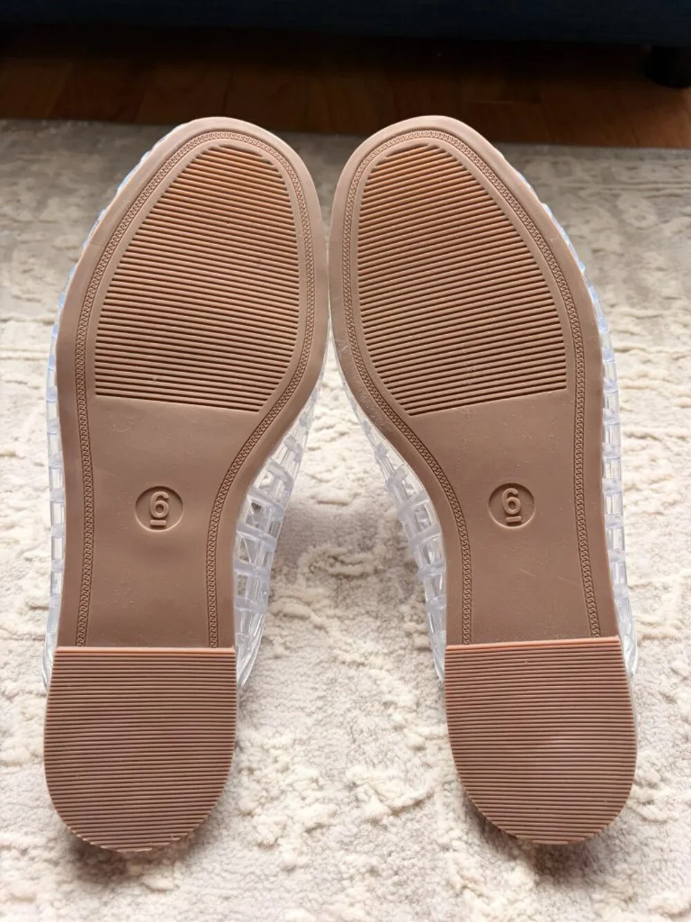 Old Navy Clear Jelly Mules Woven Cage Slip On Shoes Women’s Size 6 NWOT